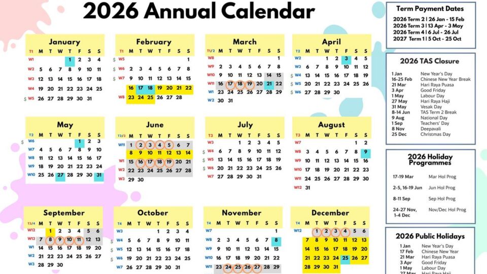 2026 Calendar TAS